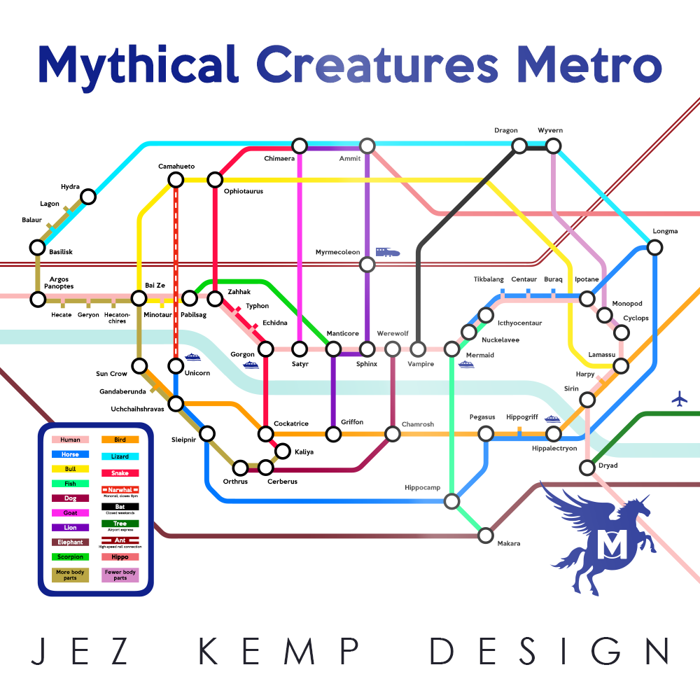 Jez Kemp Portfolio - Mythical Creatures Metro